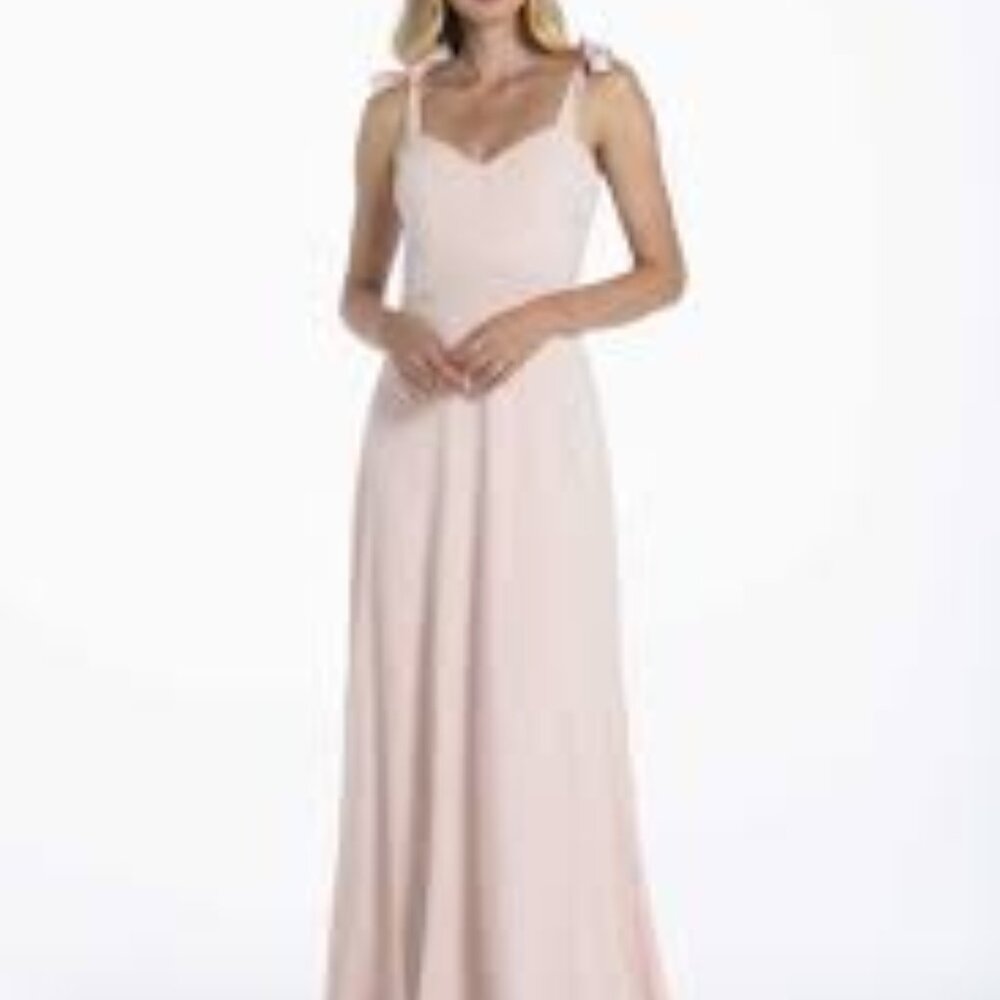 Light Pink Size 8 Hayley Paige Floor Length Formal Dress - Great Condition
